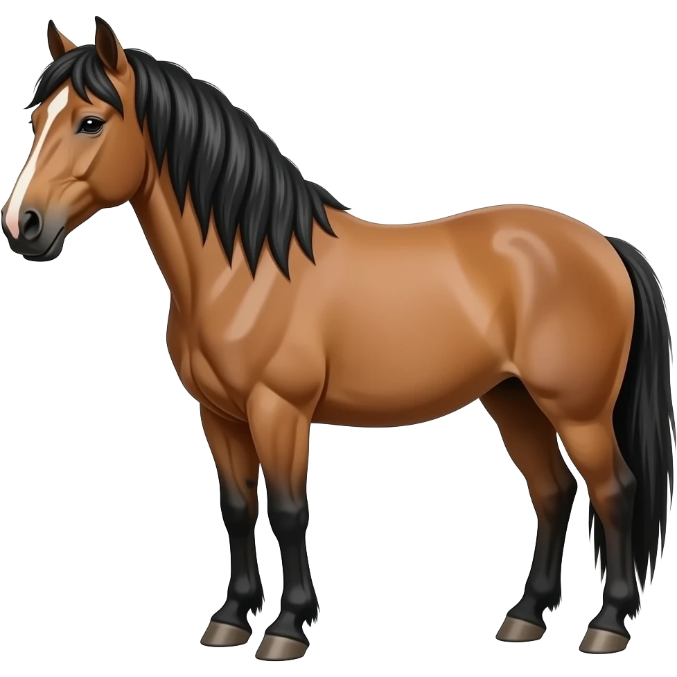 norwegian fjord horse emoji: Dun horse with standing mane emoji