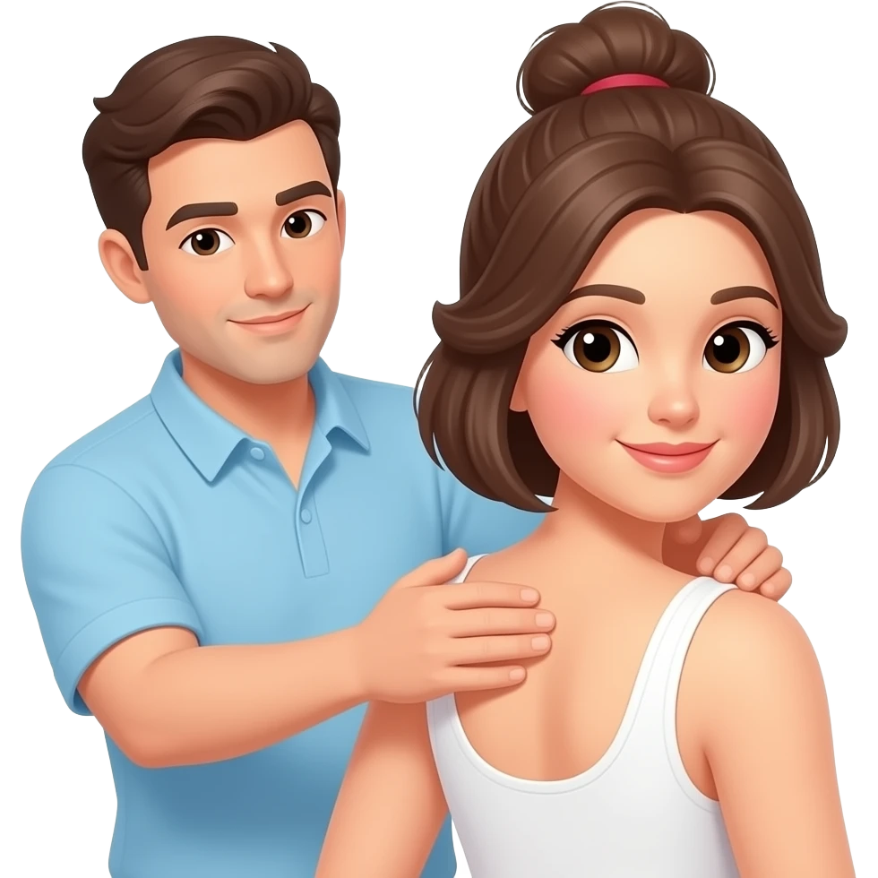 Man massaging the back to a woman emoji