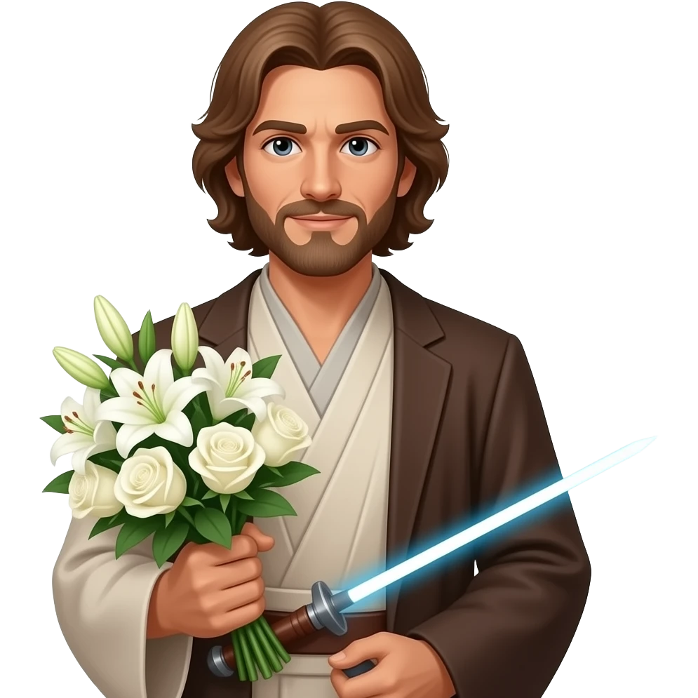 anakin skywalker holding flowers for a first date emoji
