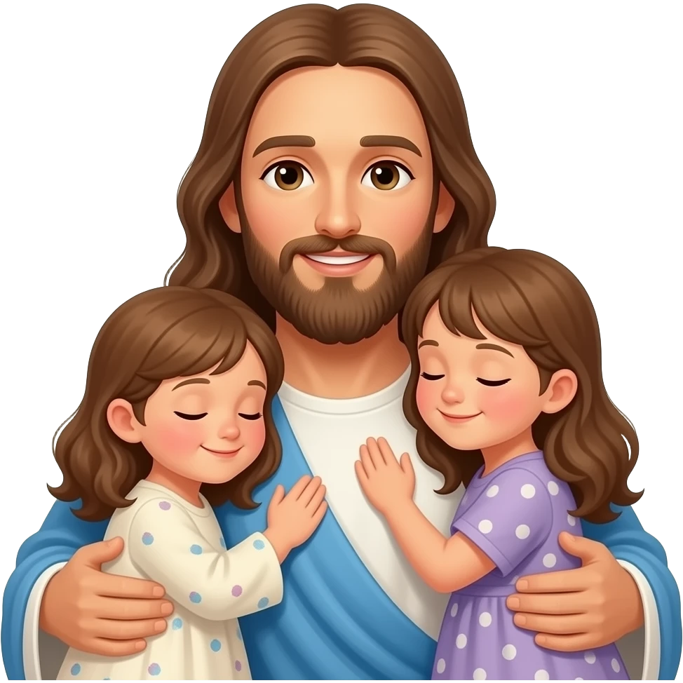Jesucristo abrazando a niños emoji emoji