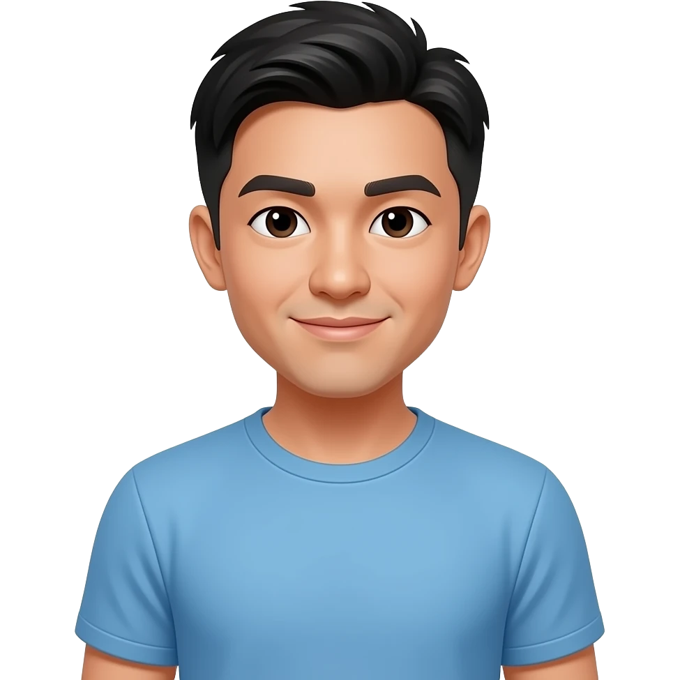 a aisan man wearing a light blue t-shirt emoji