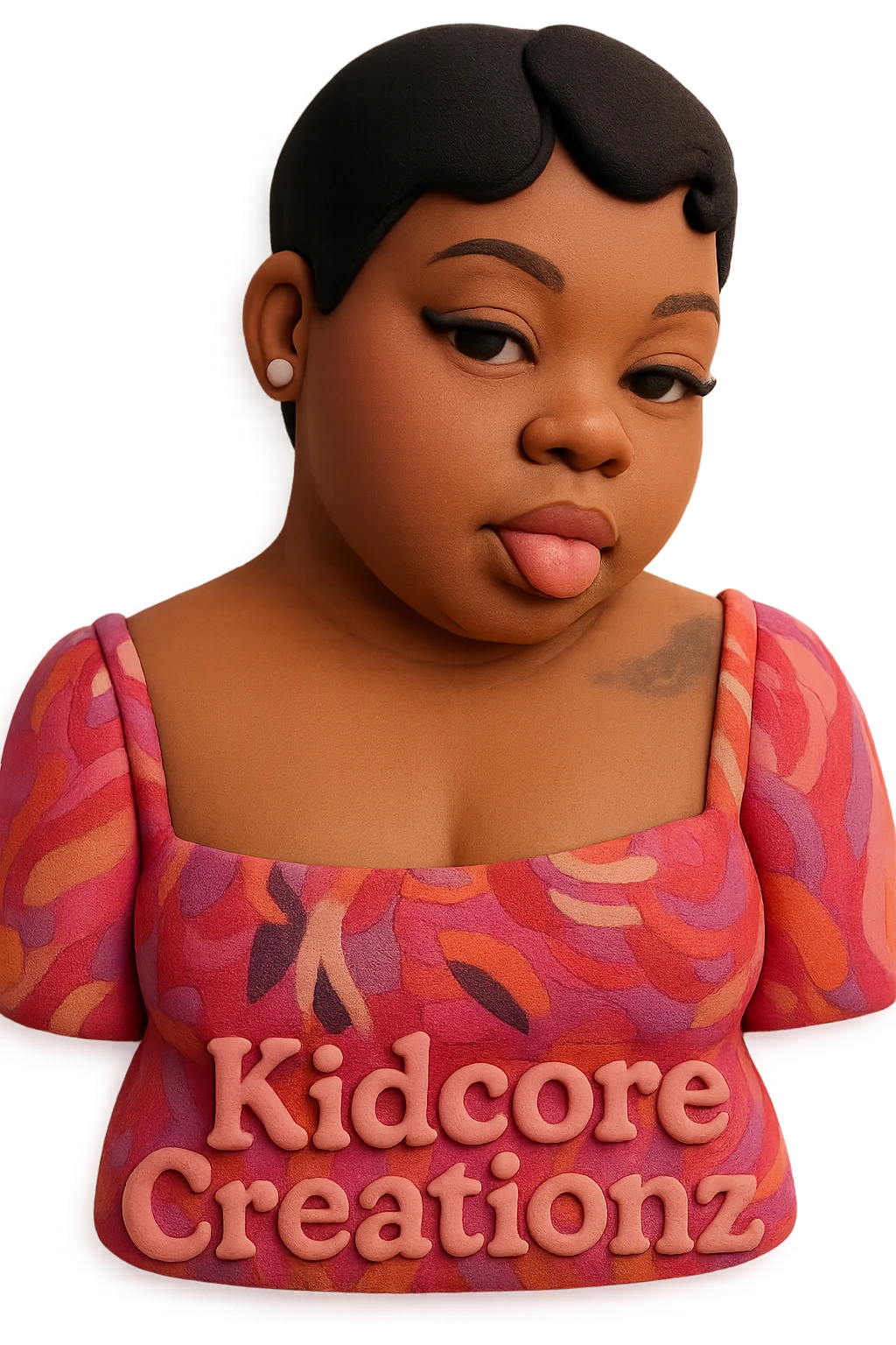 Add the word Kidcore Creationz in Pink emoji