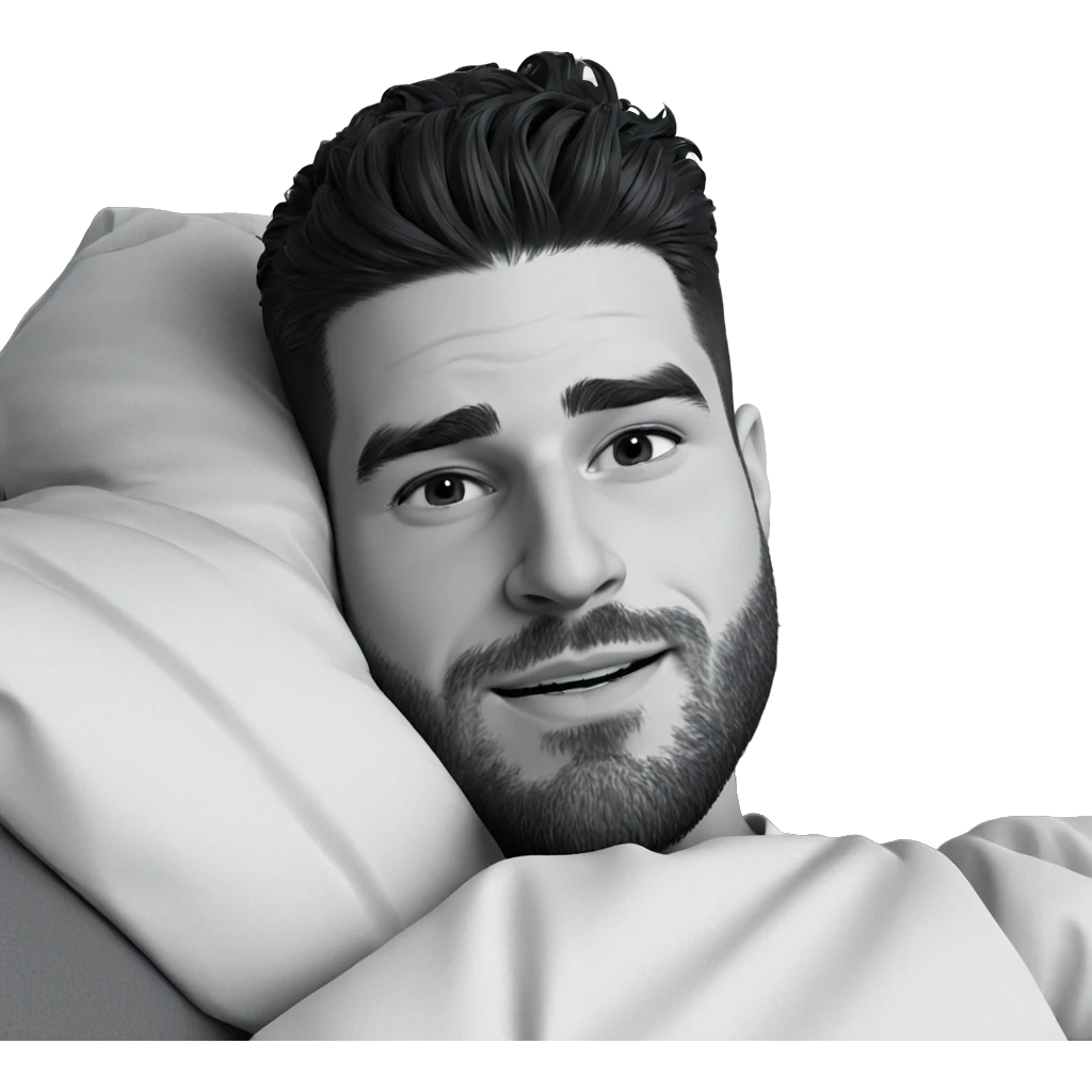 bearded boy in monochrome emoji
