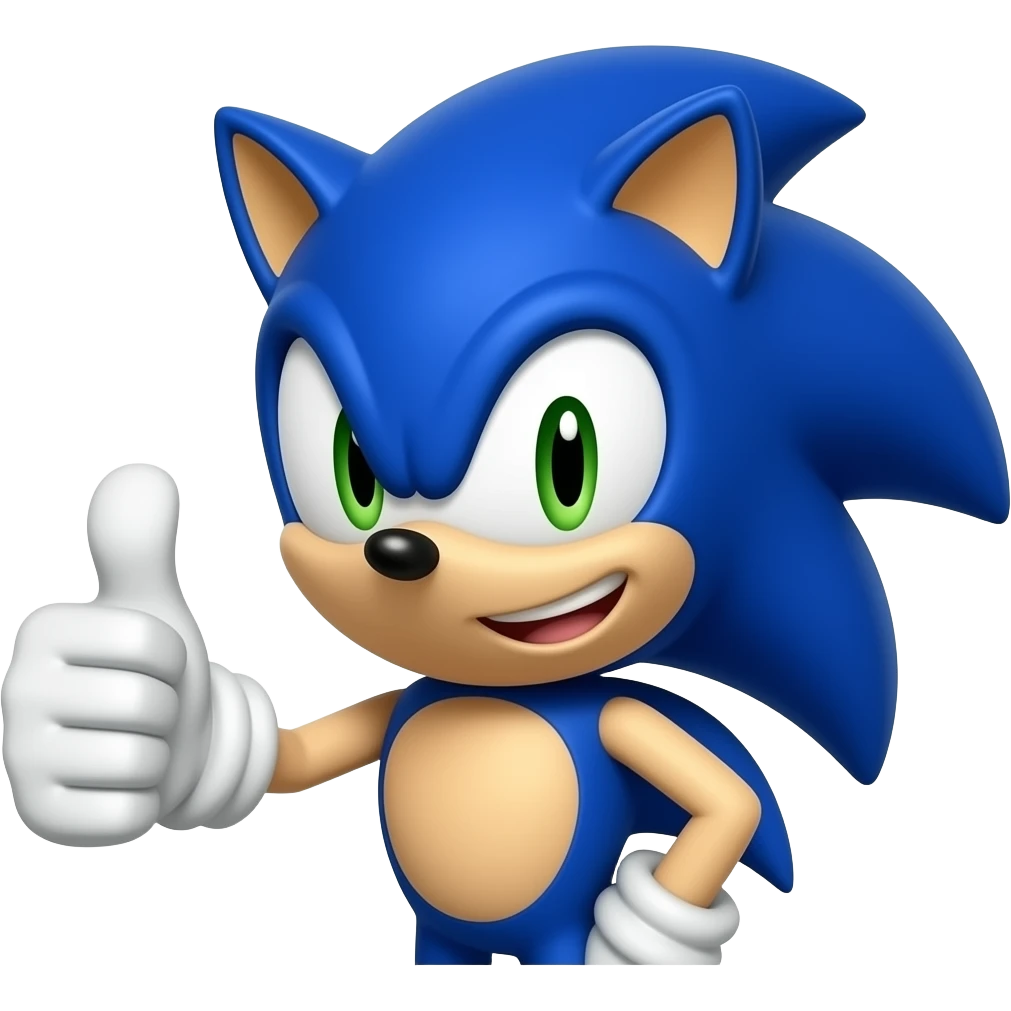 Sonic the hedgehog thumbs up emoji