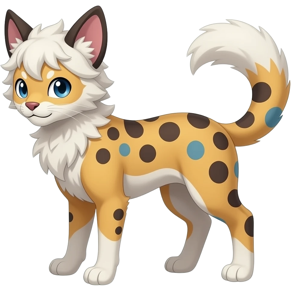 Digitigrade quadrupedal Randomly marked randomly colored Absol-Furret-Genet-Purrloin-Noibat-Liepard-Skitty-hybrid emoji