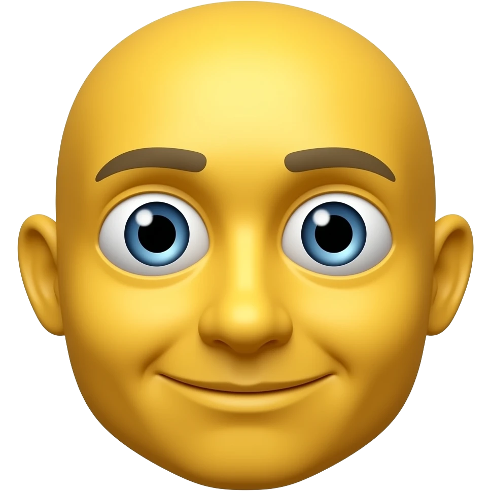 I want a yellow face, Cross-eyed, one eye looking left, one looking right, also very dumb emoji