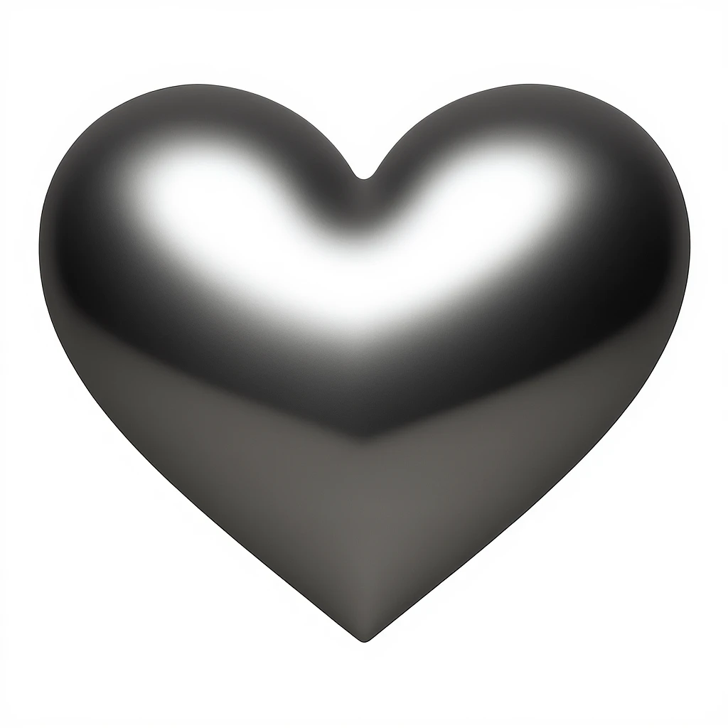 heart with a metallic sheen emoji