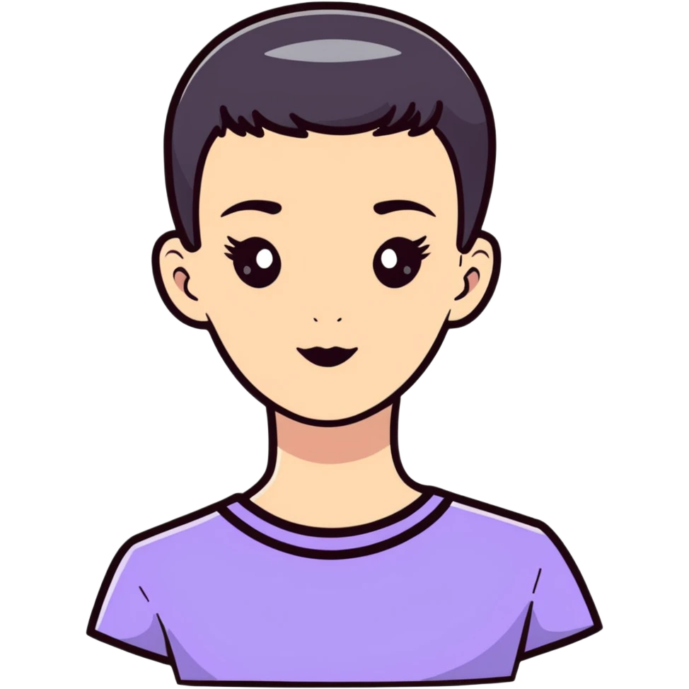 girl with flat top haircut emoji
