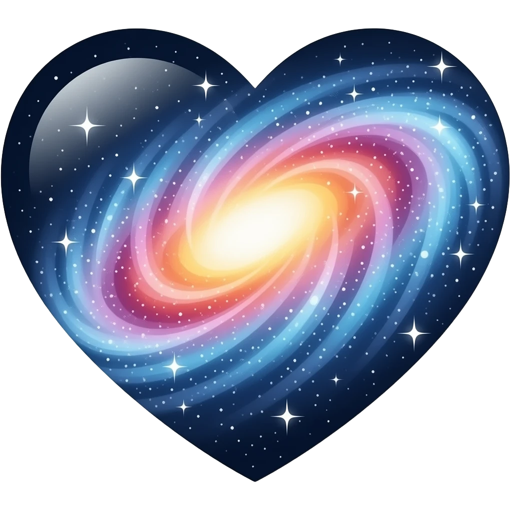 Rainbow galaxy big heart emoji