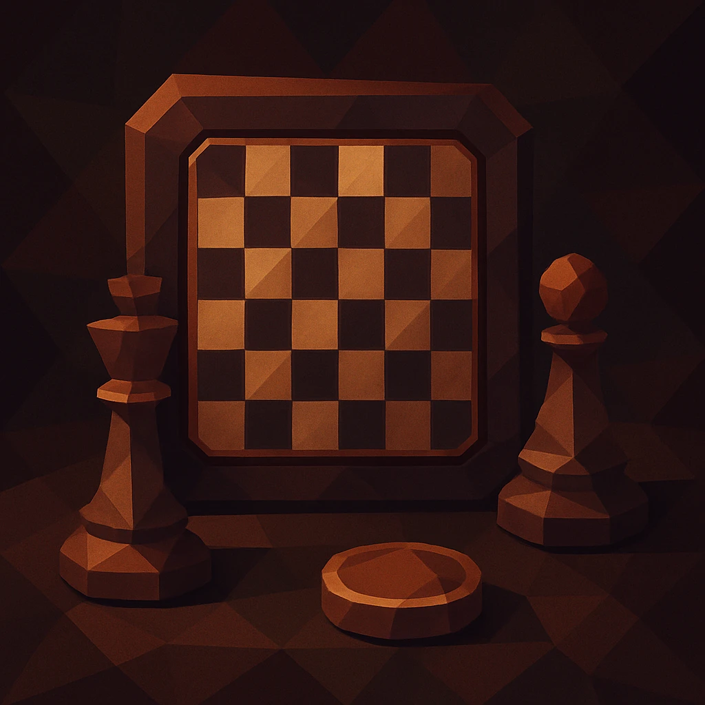 sophisticated board game icon with rich, deep colors and geometric squares, evoking classic strategy games, mature and stylish emoji