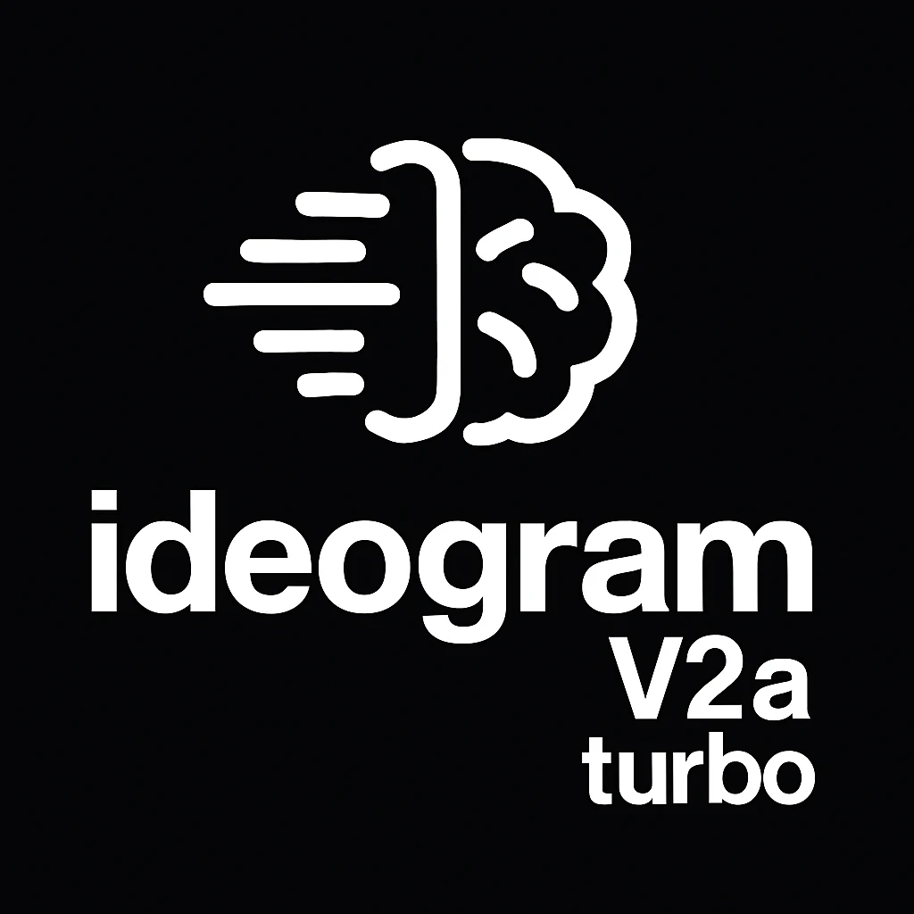 recreate this logo with text of "ideogram V2a turbo", MAKE IT FIT IN SQAURE  emoji