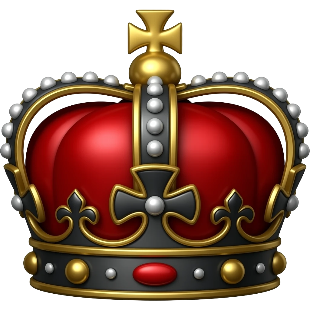 black and red crown emoji