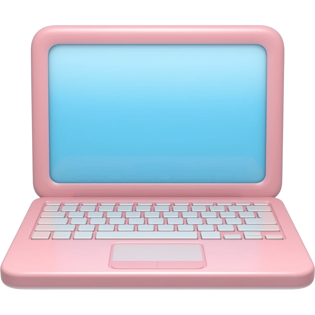 Estilo de emoji IOS - Laptop da cor rosa claro emoji