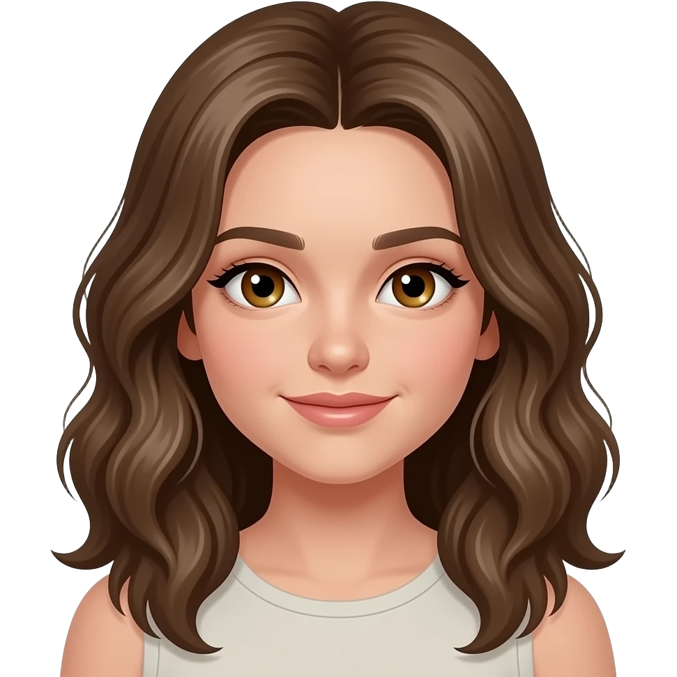 olive tan, female, waveier hair, 16 age, bhazle eyes emoji