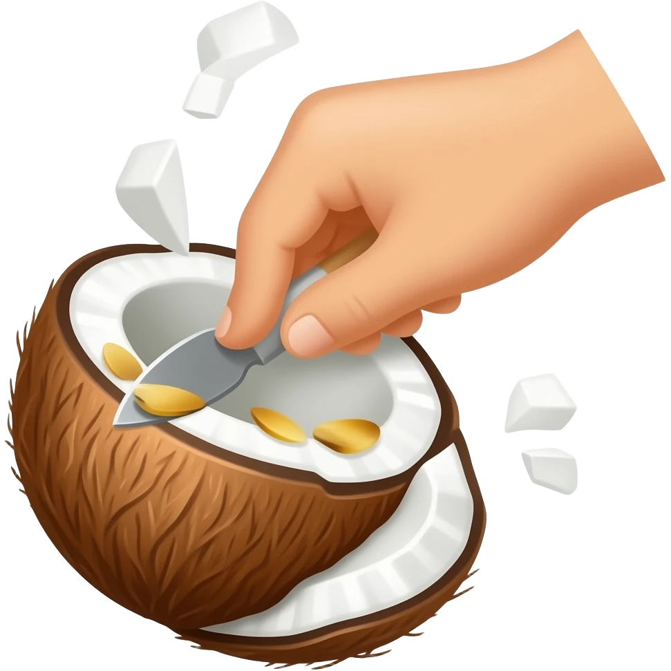 scraping barnacles off a coconut emoji