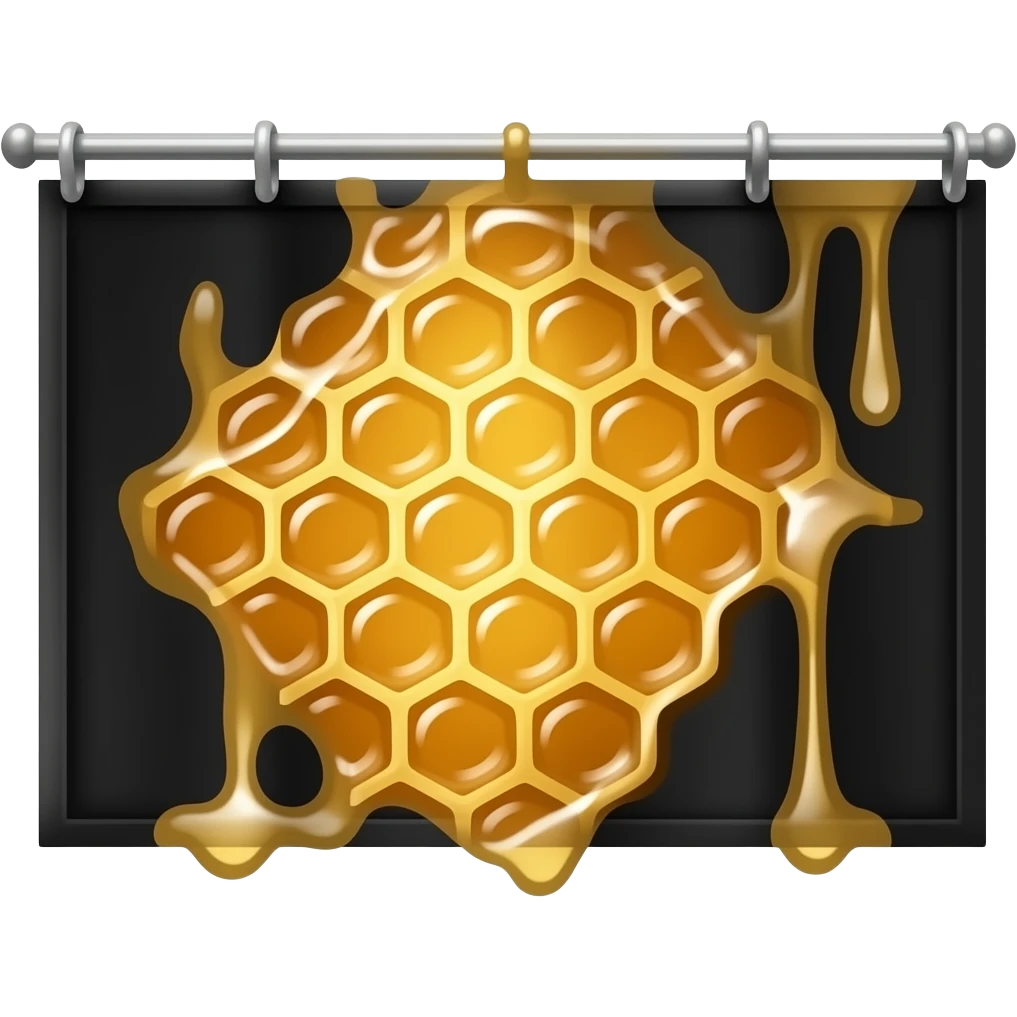 orange honeycomb on a black flag emoji