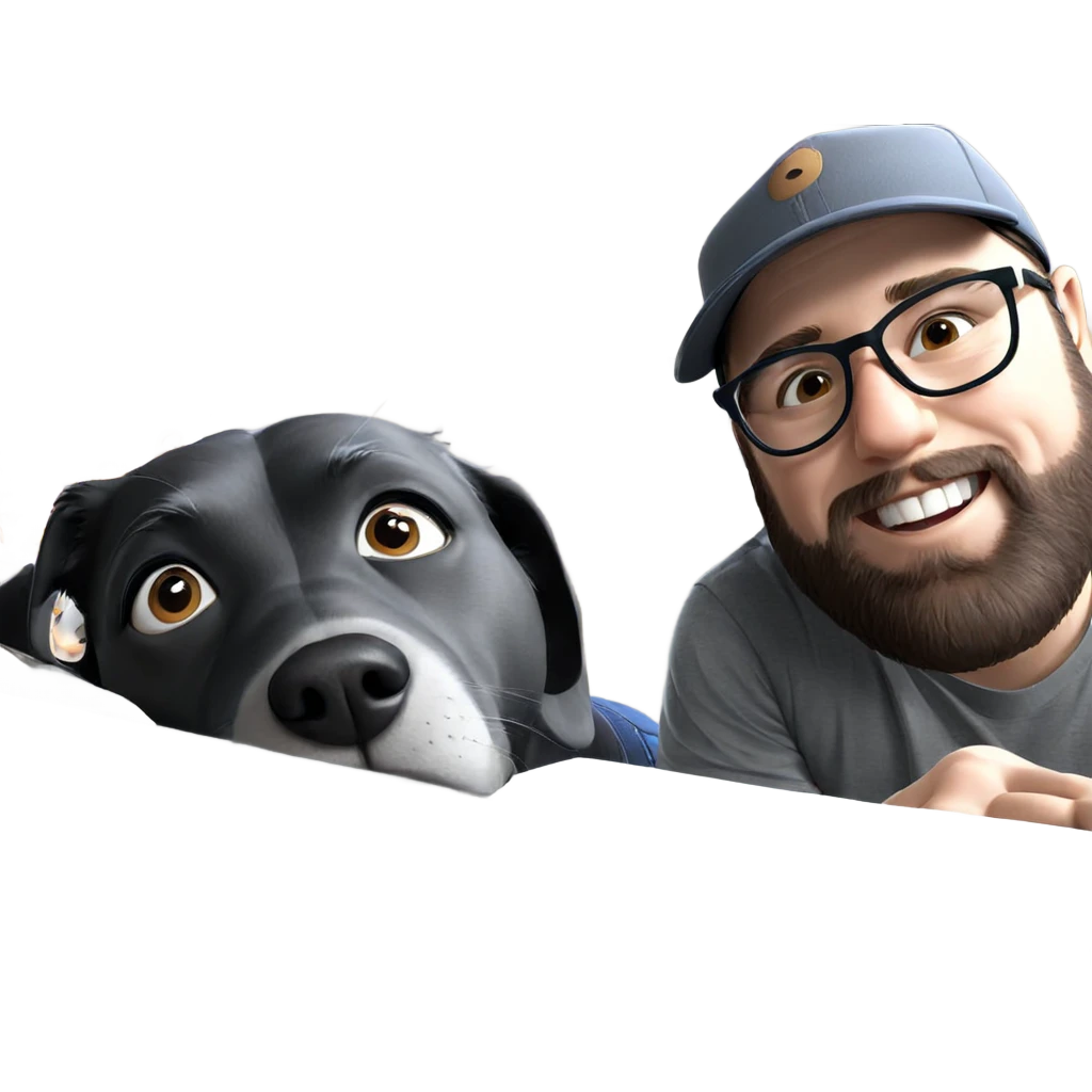 boy with dog and glasses emoji