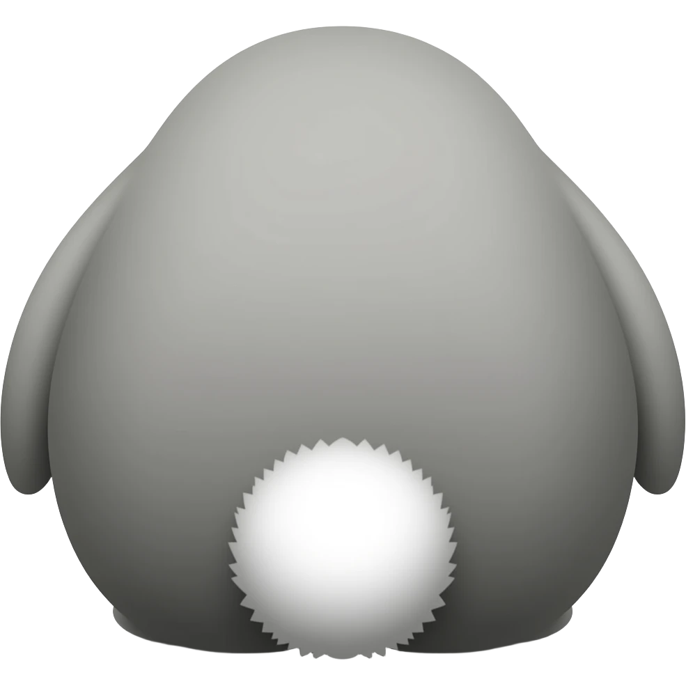 Gray rabbit tail emoji