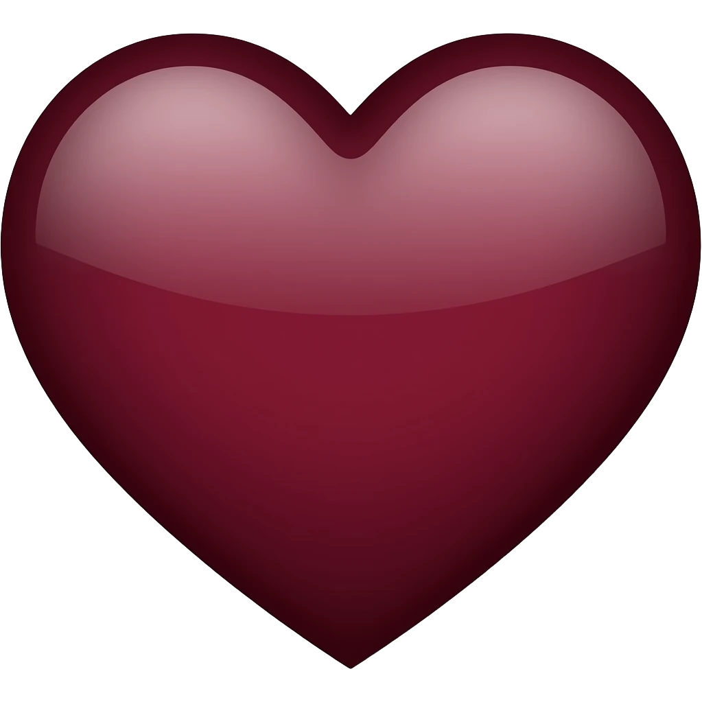 dark maroon colour heart emoji
