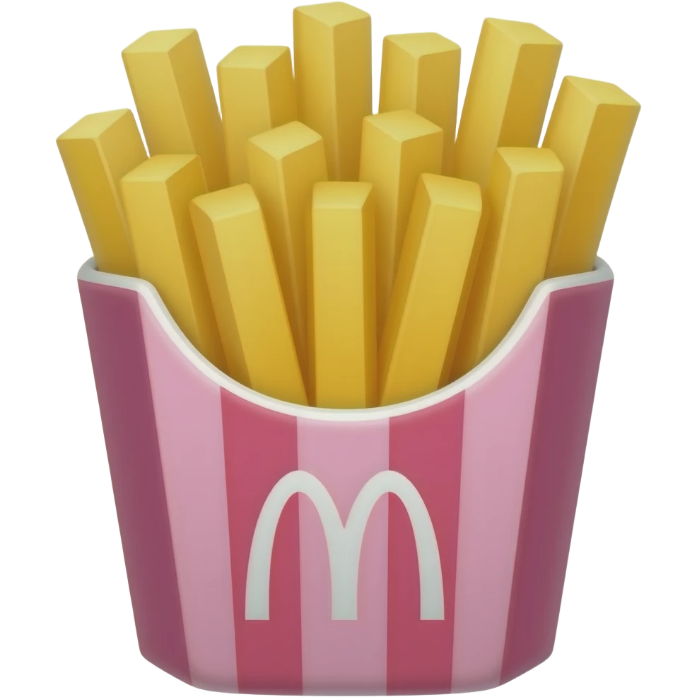 Unas papas fritas rosadas con brillos emoji