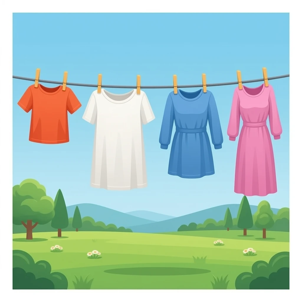 washing line with clothes hanging emoji