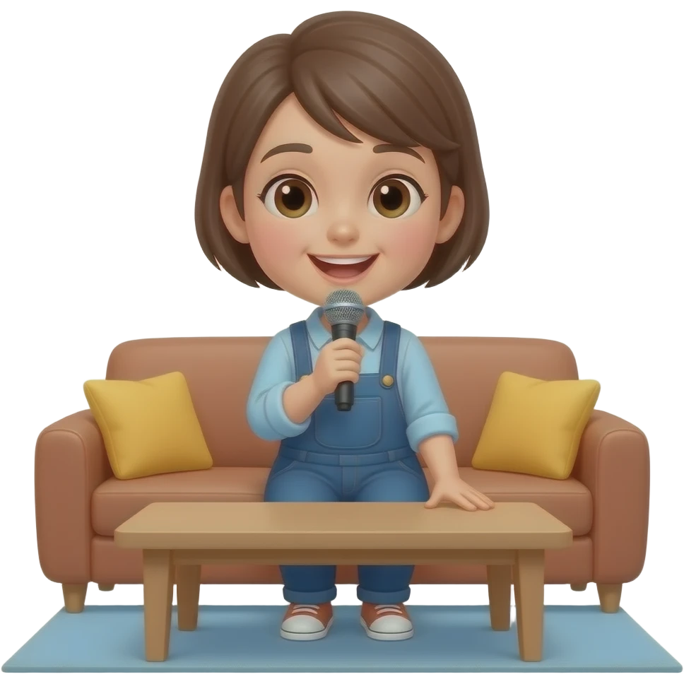mom sing on the table in the living room emoji