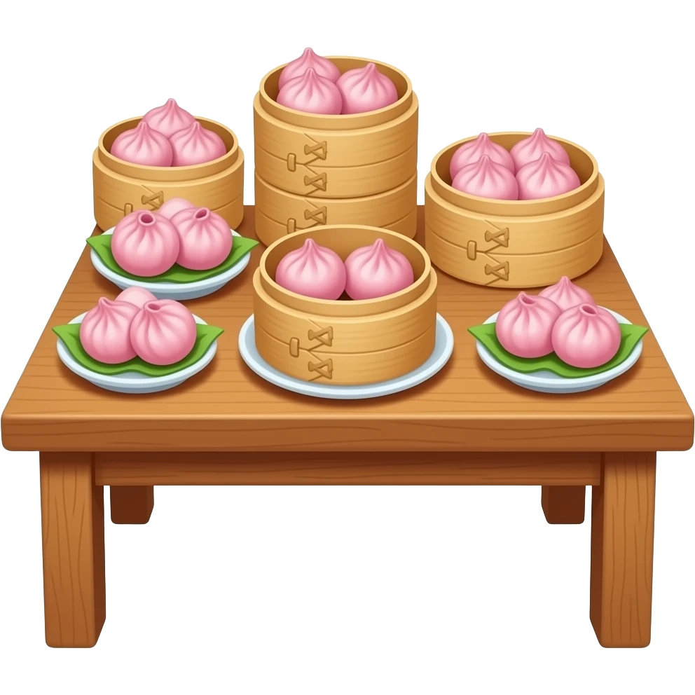 Cool Pink Chinese foods on a table emoji