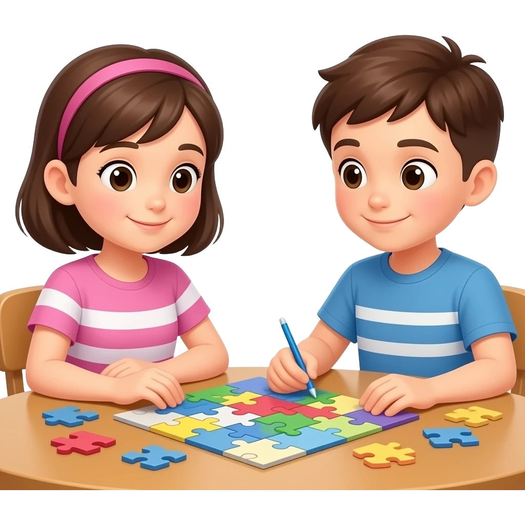 girl and boy puzzles emoji