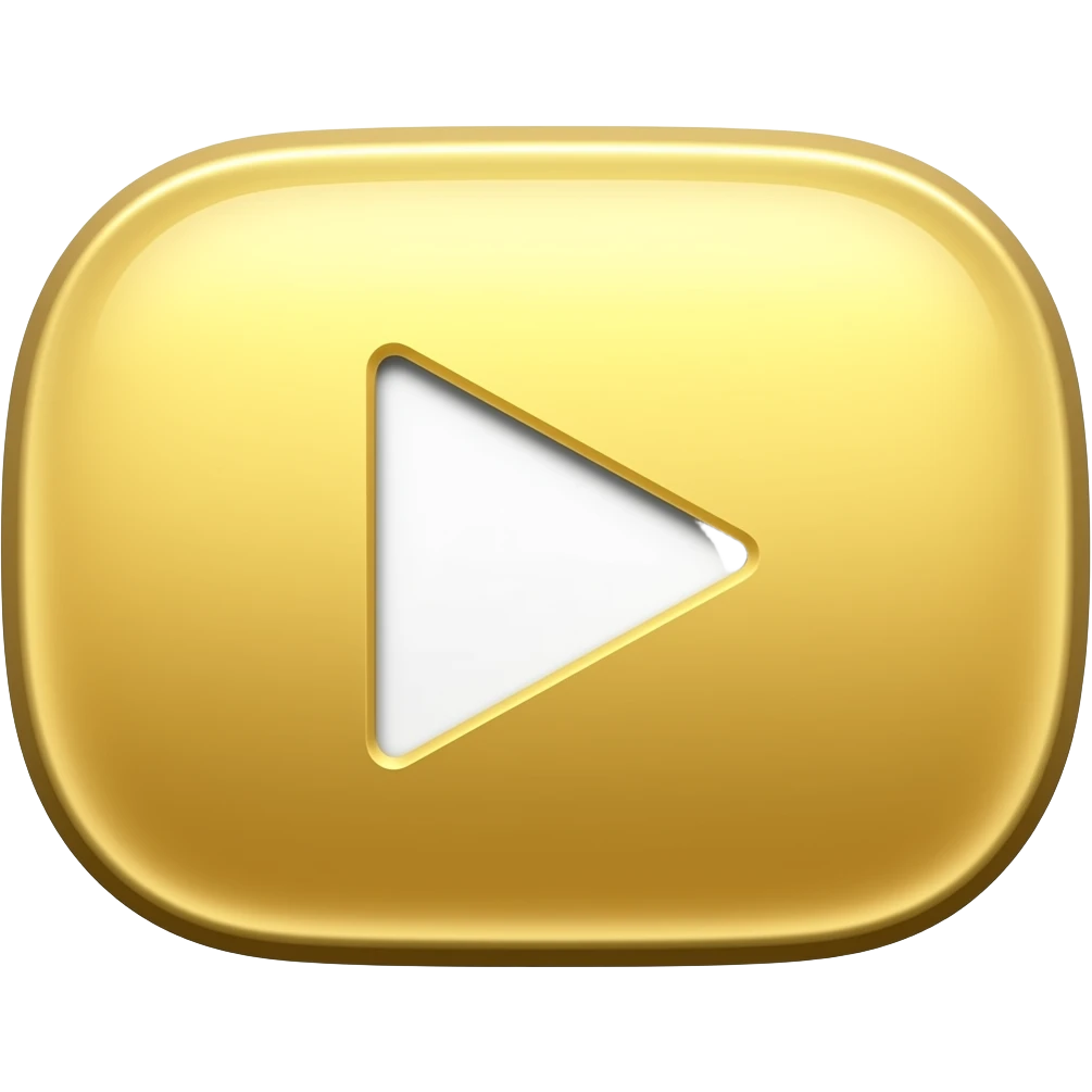 Gold YouTube play button emoji
