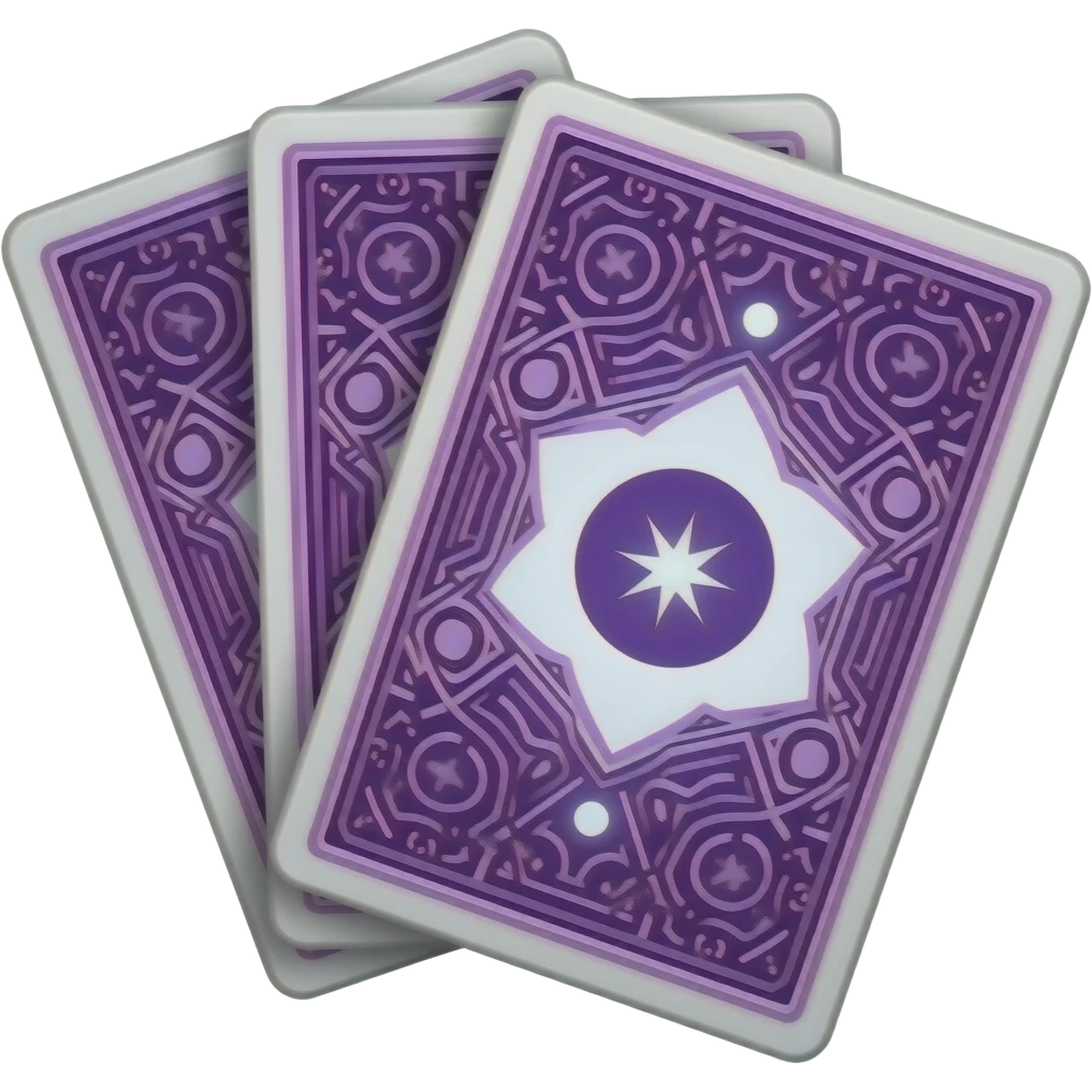 purple Tarot card backs low poly emoji