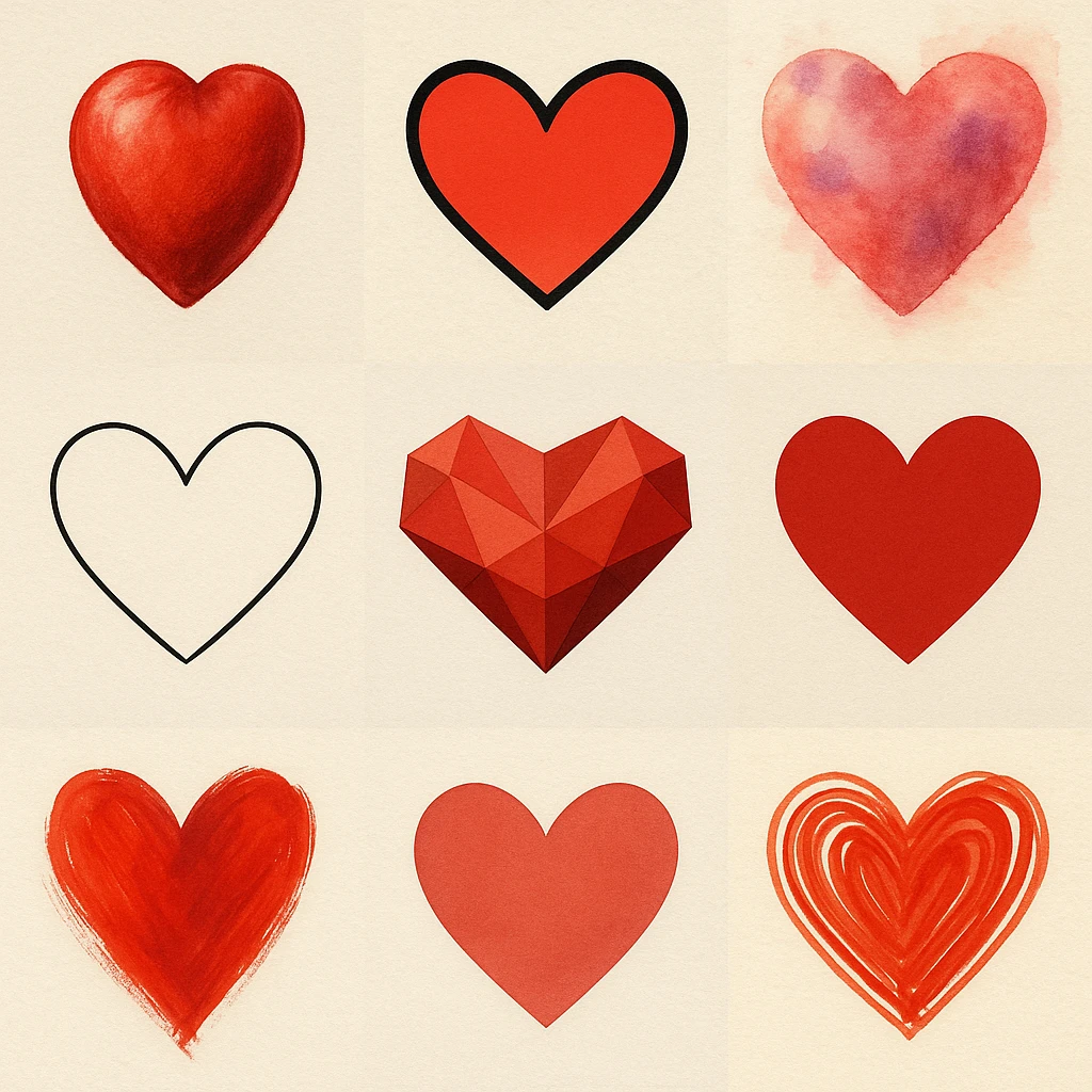 heart, various styles emoji