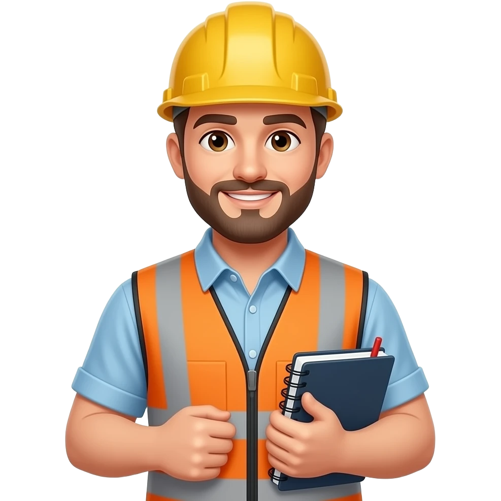 un capataz de obra con un cuaderno a la mano emoji