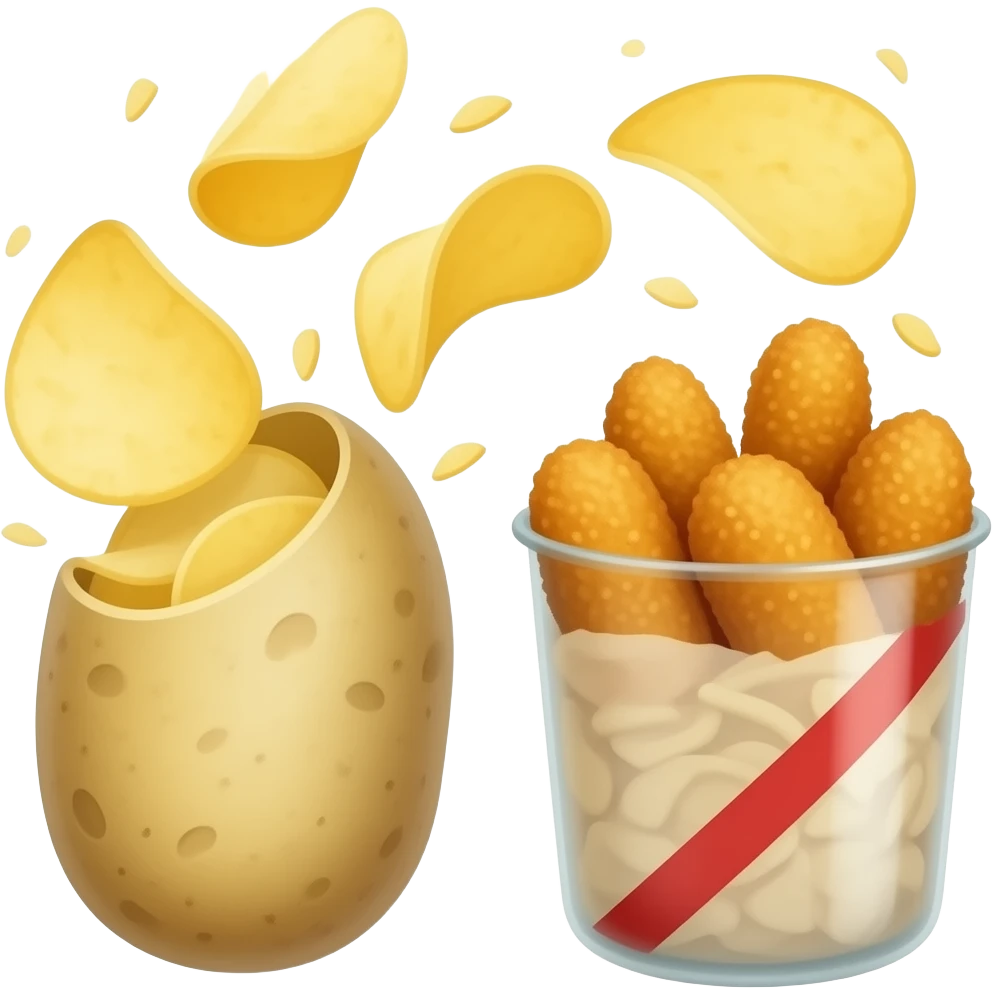 potato chips + nugget emoji