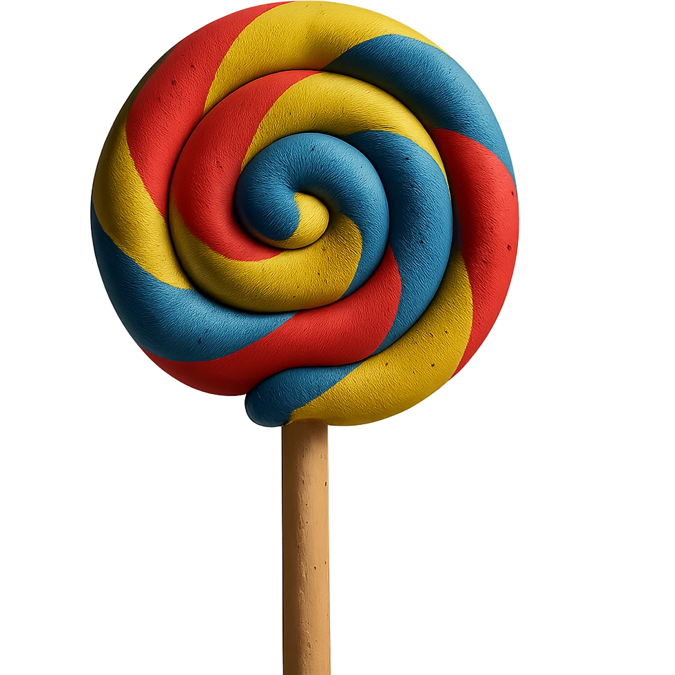 realistic lollipop, claymation style, as lifelike as possible emoji