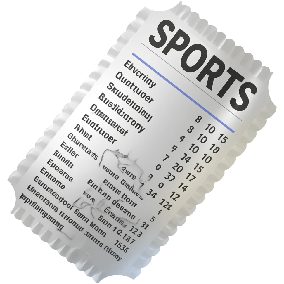A sports lottery ticket emoji