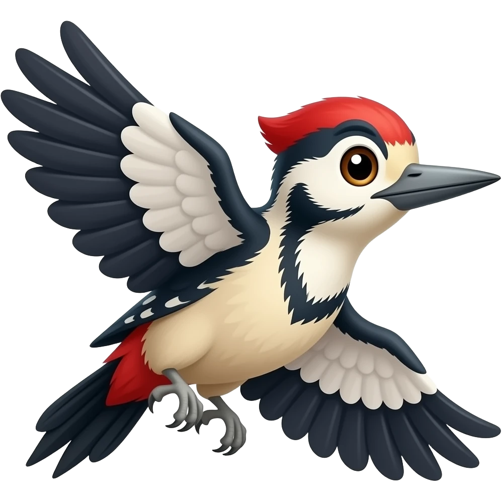 Cartoon woodpecker flying emoji