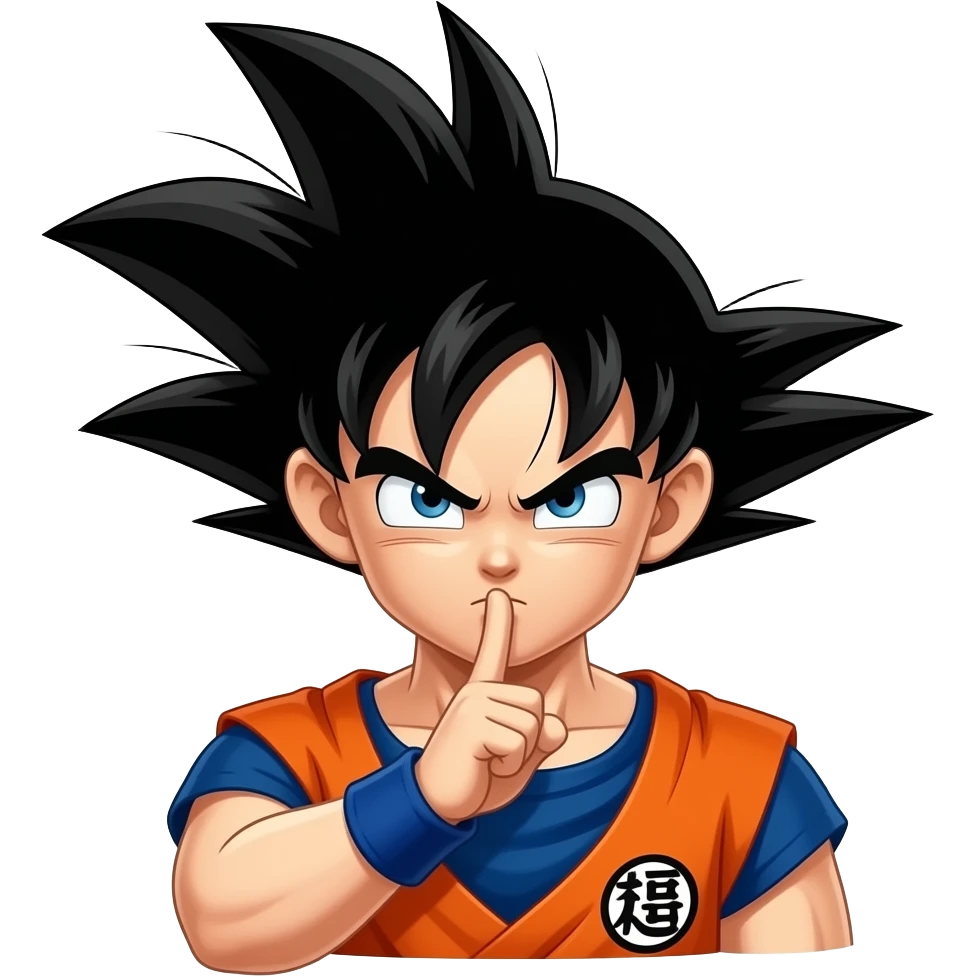 Goku black diciendo shh emoji