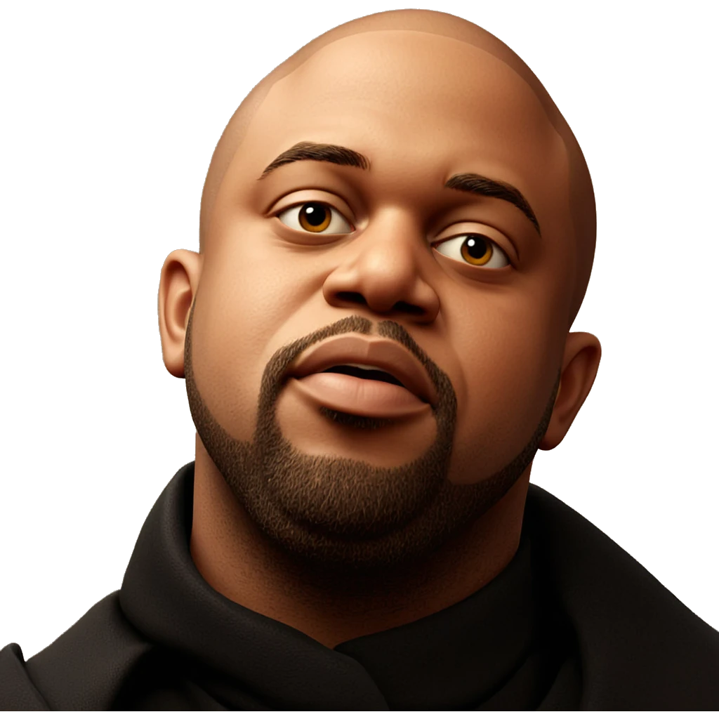 bald man with beard portrait emoji
