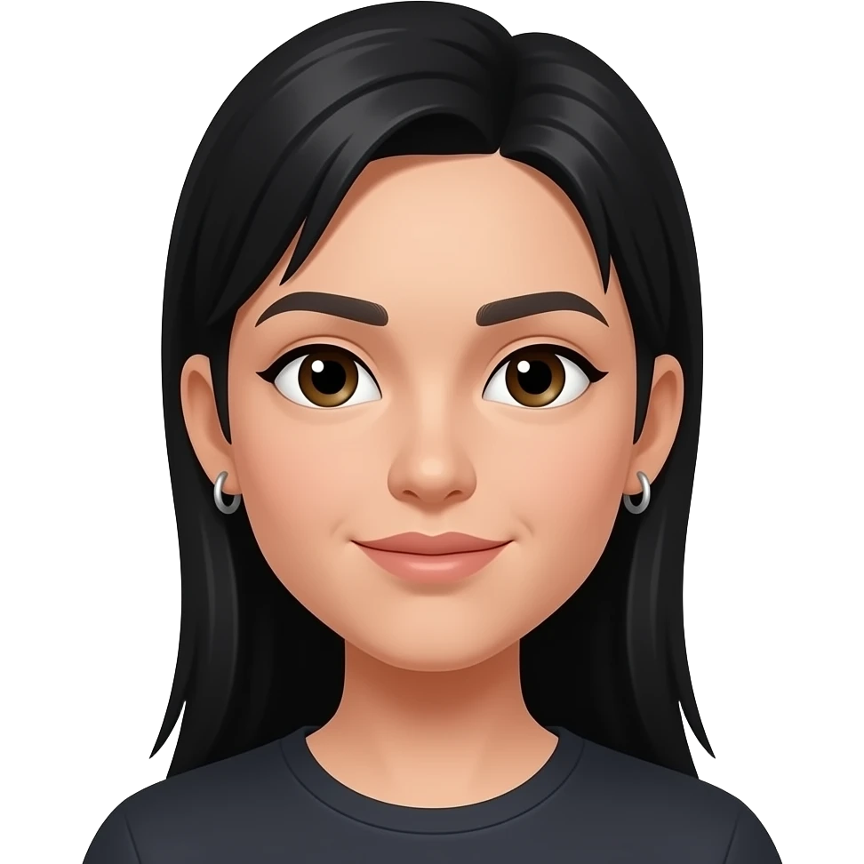 Que tenga el arete en las dos oreja y que el pelo sea negro emoji