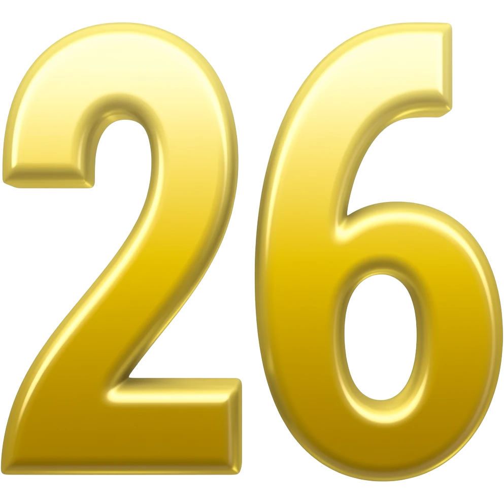 26 number yellow colour emoji