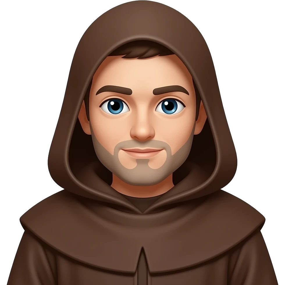 Brown robed hooded monk emoji