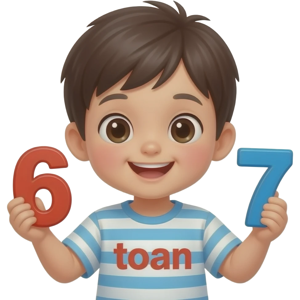 67 kid holding 6 and 7 and saying toan emoji