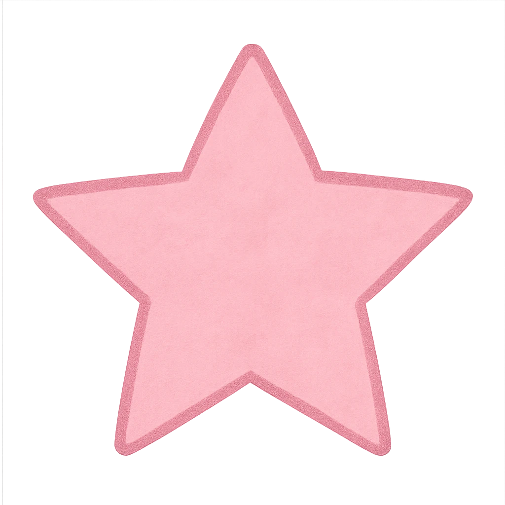 pink star, digital illustration emoji