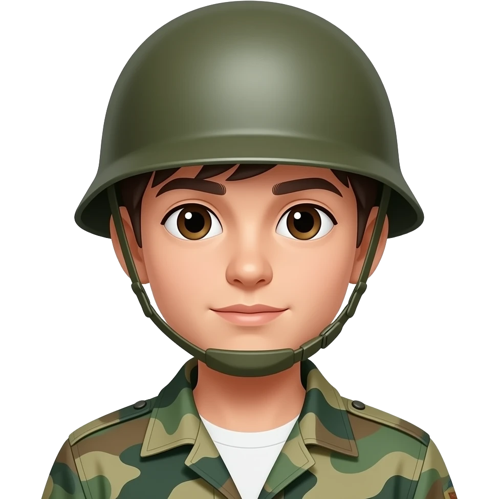 молдой парень в каске военной но в гражданской одежде emoji