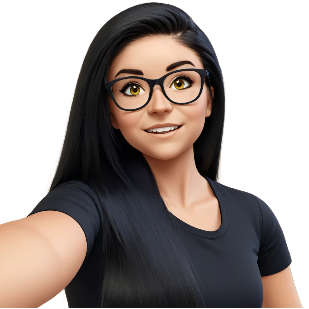 smiling girl in black shirt emoji