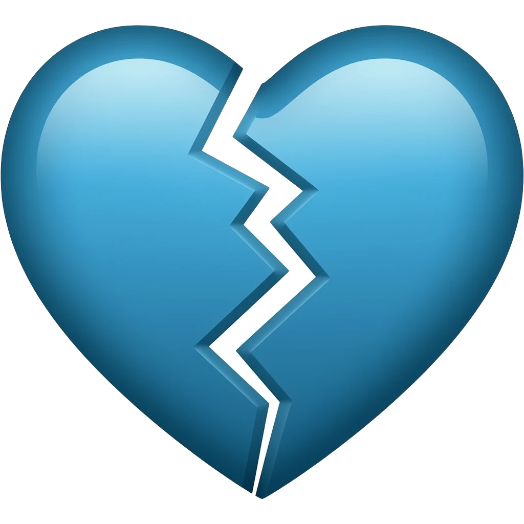 corazón azul roto emoji