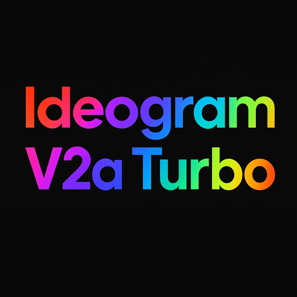 make a colorful text of "Ideogram V2a Turbo", black background emoji