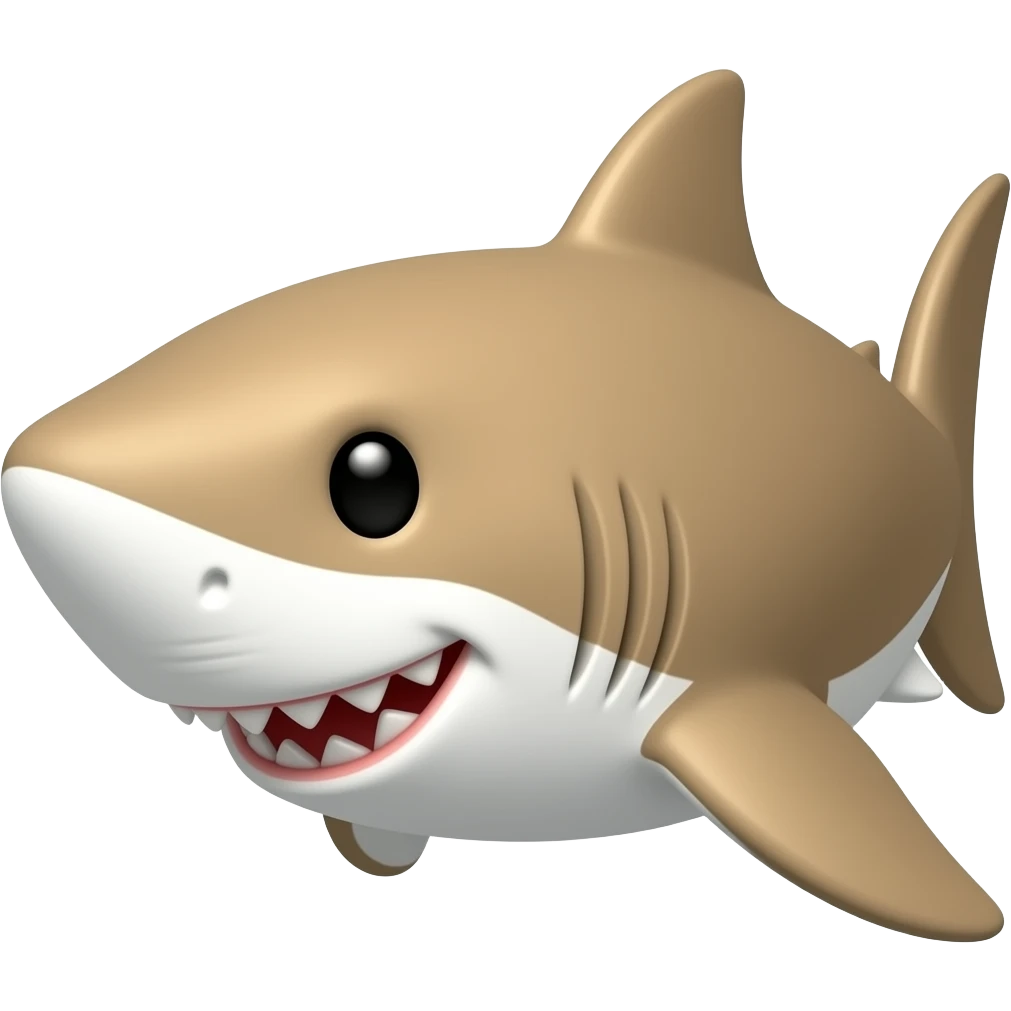shark with brown but cute emoji