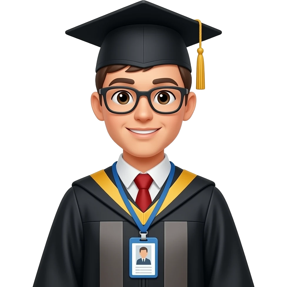 identification badge emoji, doctoral student emoji