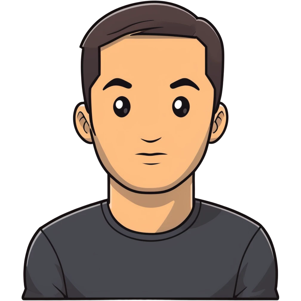 Attractive man in his 40s with youthful appearance, light brown skin, elongated face, defined jawline, medium dark eyes, arched eyebrows, straight nose, handsome friendly expression, short dark hair styled upward, athletic build, wearing a fitted black t-shirt emoji